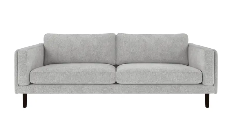 224260 b sb A Braden sofa 3-seater light grey fabric Max #60 (c2) brown oak legs.