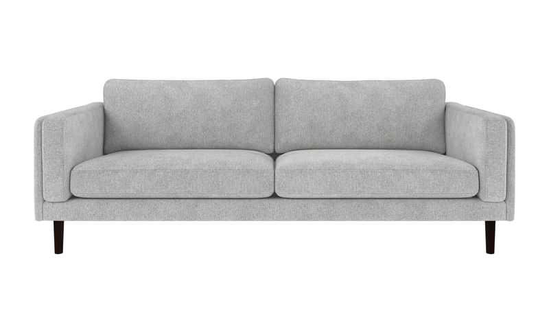 224260 b sb A Braden sofa 3-seater light grey fabric Max #60 (c2) brown oak legs.