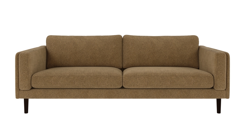 224265 b sb A Braden sofa 3-seater yellow fabric Max #170 (c2) brown oak legs.