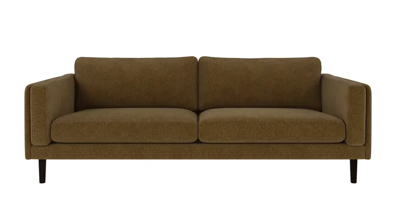 224269 b sb A Braden sofa 3-seater yellow-green fabric Max #14 (c2) brown oak legs.
