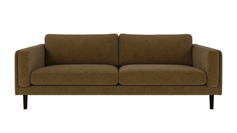 224269 b sb A Braden sofa 3-seater yellow-green fabric Max #14 (c2) brown oak legs.