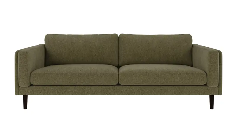224273 b sb A Braden sofa 3-seater dark green fabric Max #88 (c2) brown oak legs.