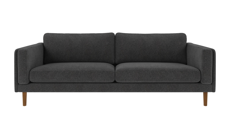 224279 b sb A Braden sofa 3-seater dark grey fabric Max #169 (c2) oak legs.