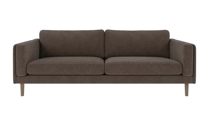 224276 b sb A Braden sofa 3-seater brown-grey fabric Max #176 (c2) whitewash oak legs.