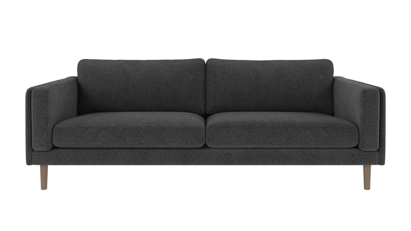 224280 b sb A Braden sofa 3-seater dark grey fabric Max #169 (c2) whitewash oak legs.