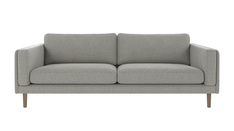224388 b sb A Braden sofa 3-seater medium grey fabric Robin #149 (c3) whitewash oak legs.