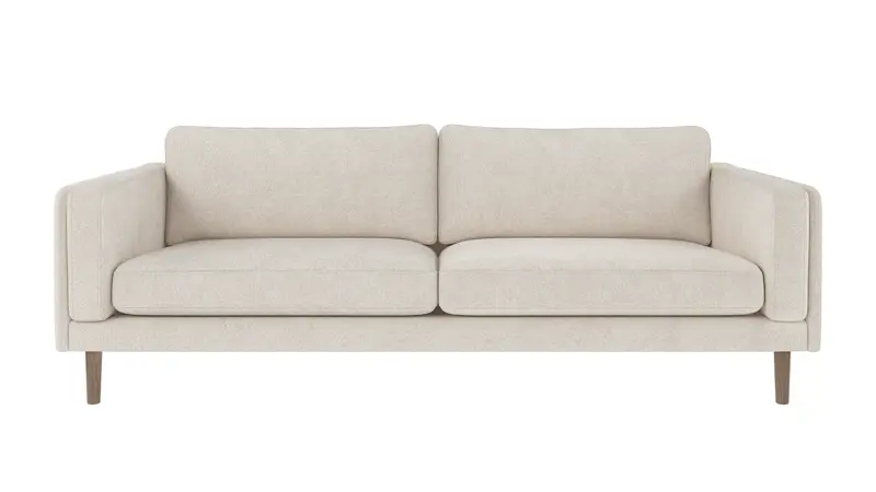 224411 b sb A Braden sofa 3-seater ivory fabric Anna #20 (c3) whitewash oak legs.