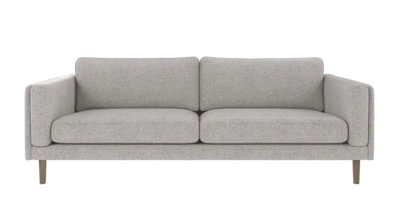 224481 b sb A Braden sofa 3-seater light grey fabric Oscar #196 (c3) whitewash oak legs.