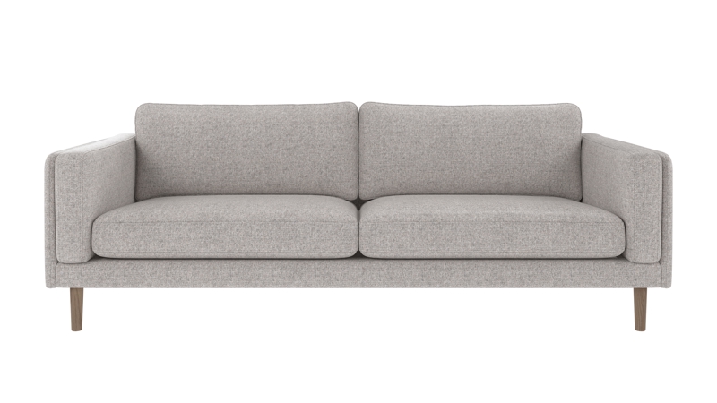 224481 b sb A Braden sofa 3-seater light grey fabric Oscar #196 (c3) whitewash oak legs.