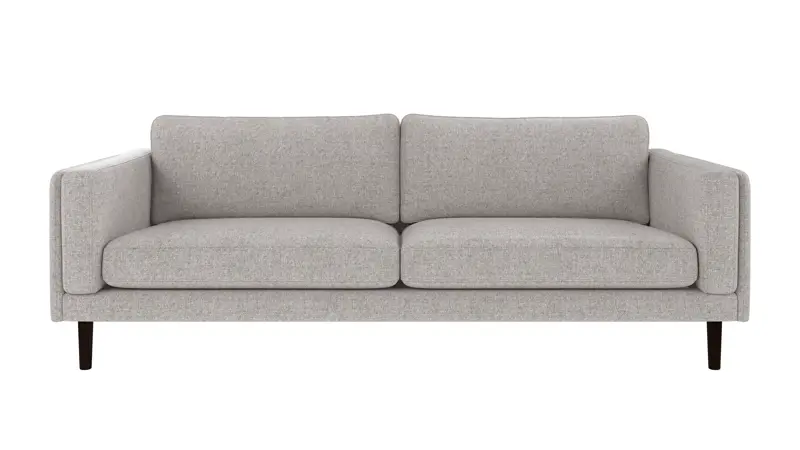 224482 b sb A Braden sofa 3-seater light grey fabric Oscar #196 (c3) brown oak legs.