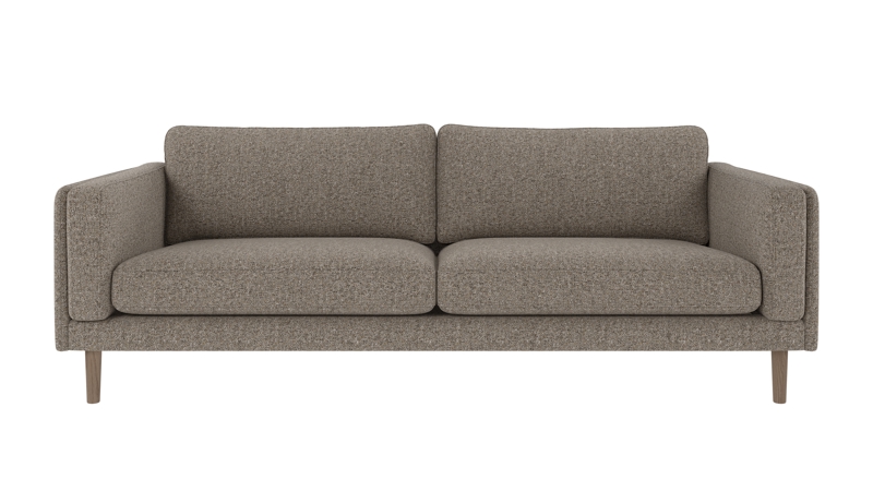 224485 b sb A Braden sofa 3-seater light brown fabric Oscar #13 (c3) whitewash oak legs.
