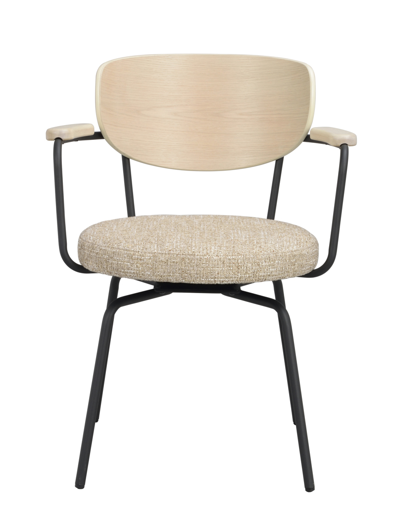 128320 b sb a Merrick swivel chair beige black metal.