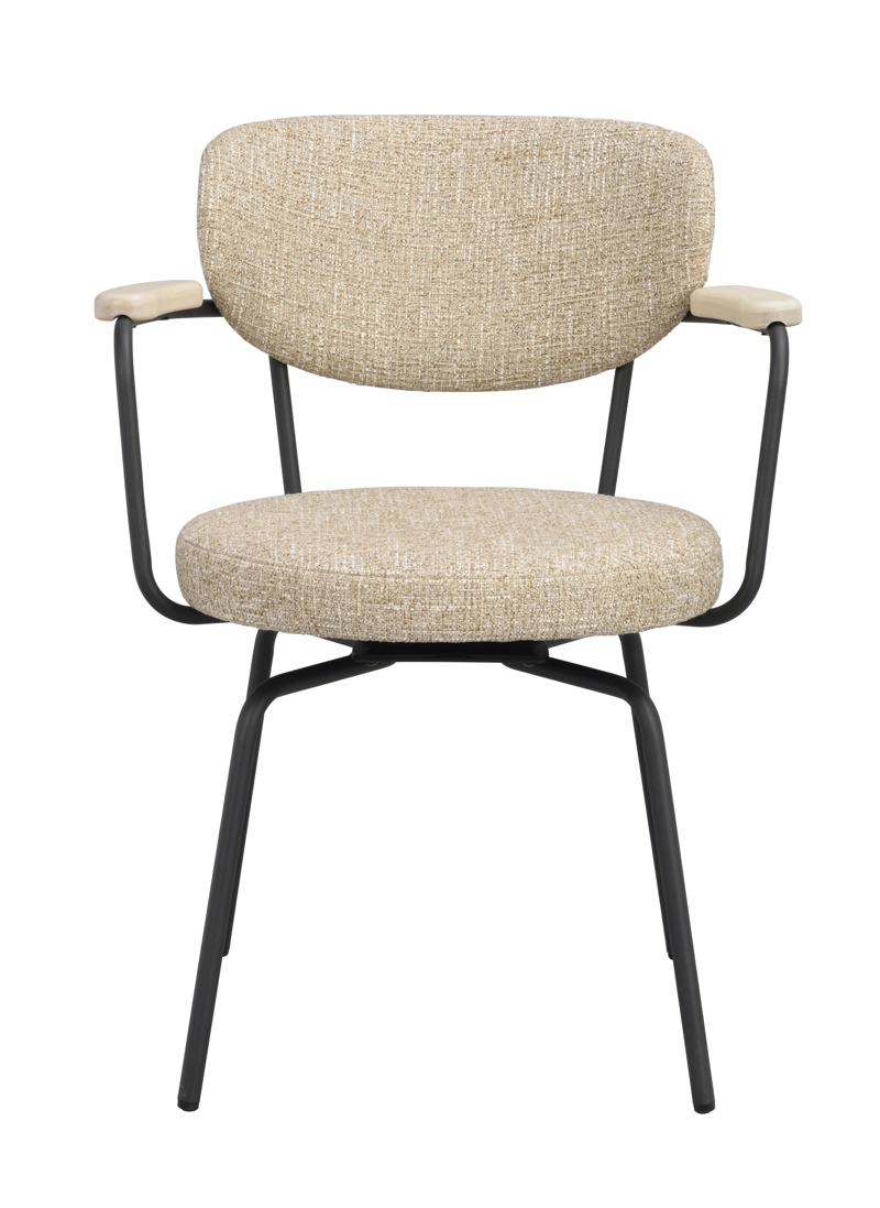 128322 b sb a Merrick swivel chair beige black metal.