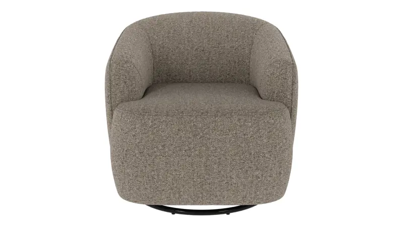125691 b sb A Dermot lounge chair swivel+swing light brown fabric Oscar #13 (c3).