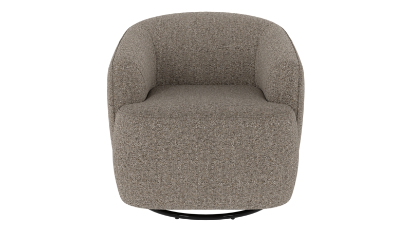 125691 b sb A Dermot lounge chair swivel+swing light brown fabric Oscar #13 (c3).