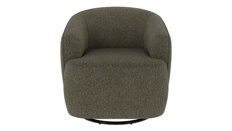 125693 b sb A Dermot lounge chair swivel+swing green-brown fabric Oscar #88 (c3).