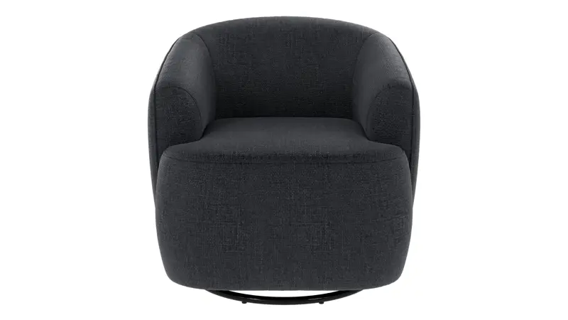 125619 b sb A Dermot lounge chair swivel+swing dark blue fabric Robin #90 (c3).