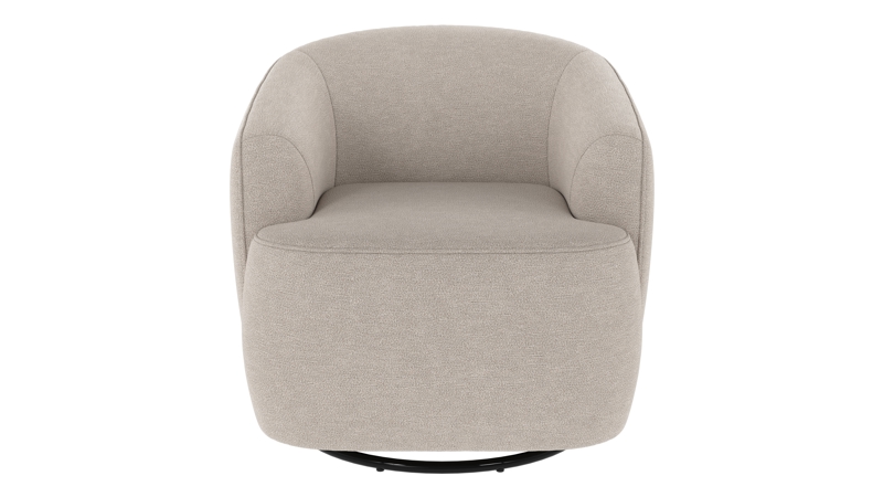 125687 b sb A Dermot lounge chair swivel+swing beige fabric Oscar #124 (c3).