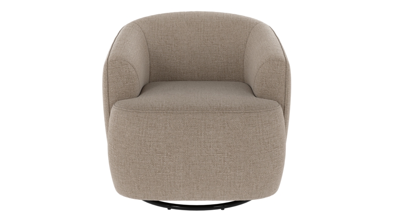 125493 b sb A Dermot lounge chair swivel+swing grey-beige fabric Robin #109 (c3).
