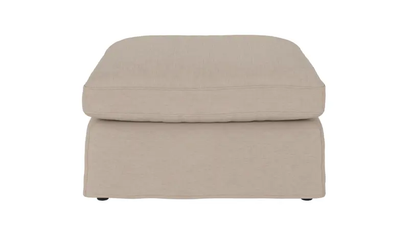 125911 b sb A Peyton foot stool beige fabric Ursula #282 (c3).