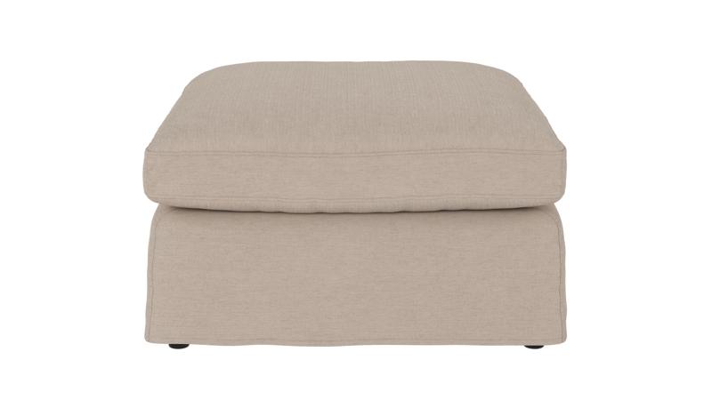 125911 b sb A Peyton foot stool beige fabric Ursula #282 (c3).