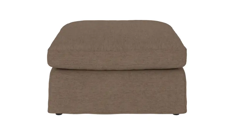 125921 b sb A Peyton foot stool brown fabric Ursula #299 (c3).