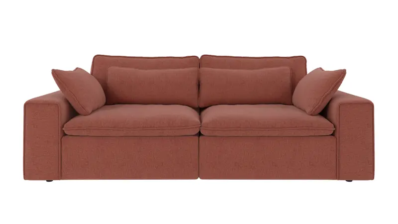 122866 b sb A Rawlins sofa 3-seater red fabric Brenda #52 (c1).