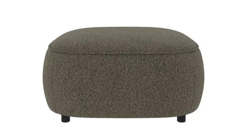 242582 b sb A Norris footstool green-brown fabric Oscar #88 (c3).