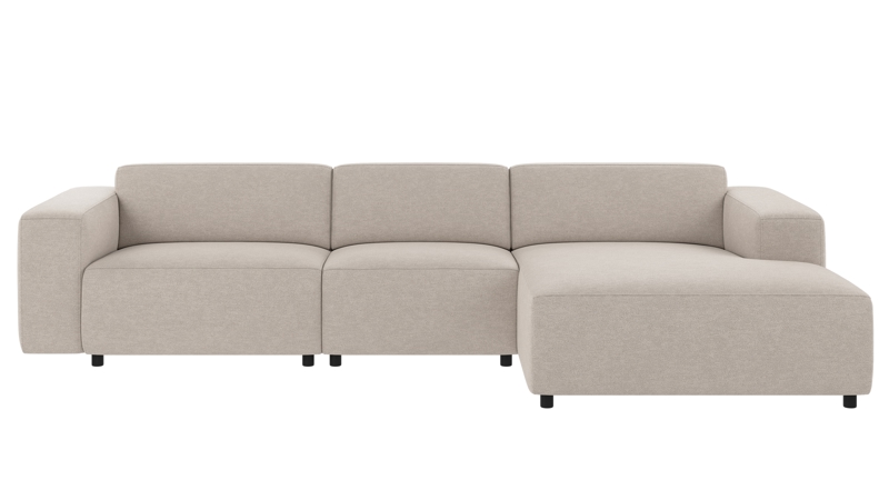 149783 b sb A Willard sofa 4-seater-chaise longue R beige fabric Oscar #124 (c3).
