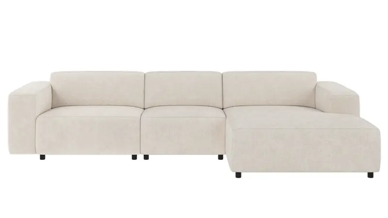 149603 b sb A Willard sofa 4-seater-chaise longue R ivory fabric Anna #20 (c3).