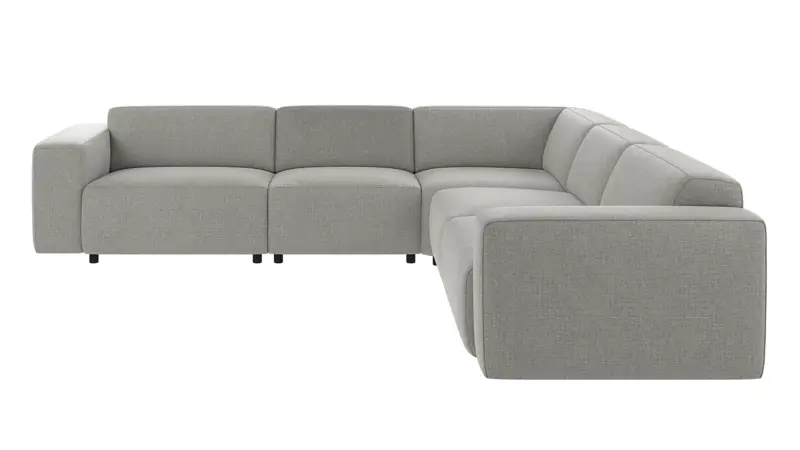 149518 b sb A Willard corner sofa 3+3-seater medium grey fabric Robin #149 (c3).