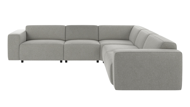 149518 b sb A Willard corner sofa 3+3-seater medium grey fabric Robin #149 (c3).