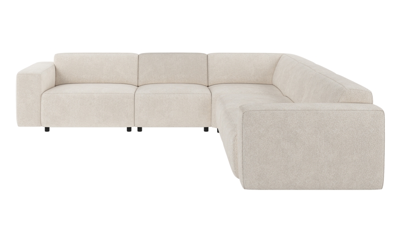 149608 b sb A Willard corner sofa 3+3-seater ivory fabric Anna #20 (c3).