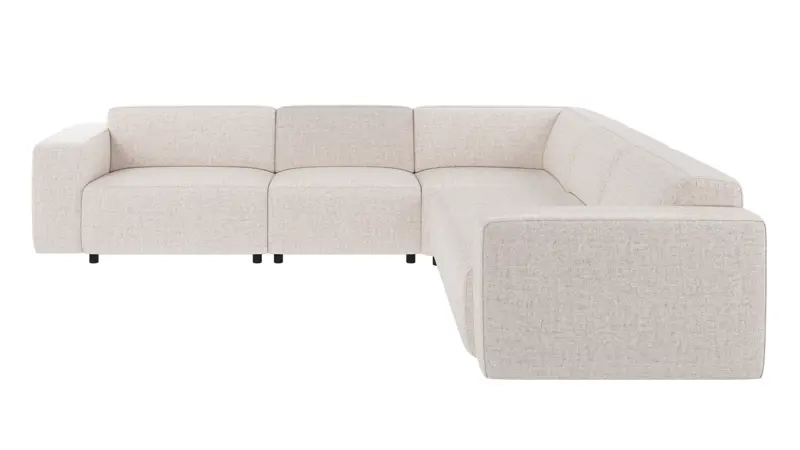 149778 b sb A Willard corner sofa 3+3-seater light beige fabric Oscar #1 (c3).