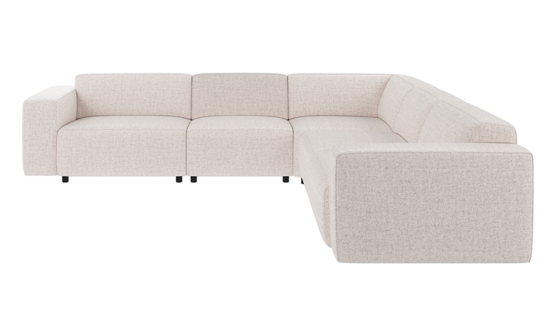 149778 b sb A Willard corner sofa 3+3-seater light beige fabric Oscar #1 (c3).