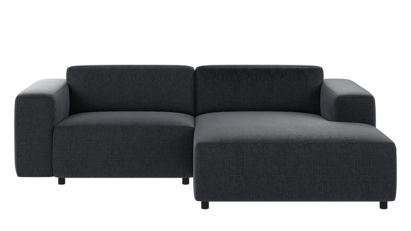 149502 b sb A Willard sofa 3-seater-chaise longue R dark blue fabric Robin #90 (c3).