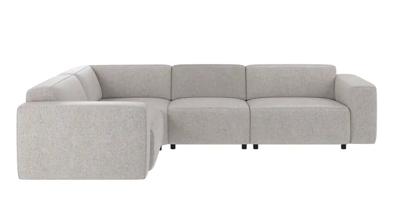 149796 b sb A Willard corner sofa 2+3-seater light grey fabric Oscar #196 (c3).