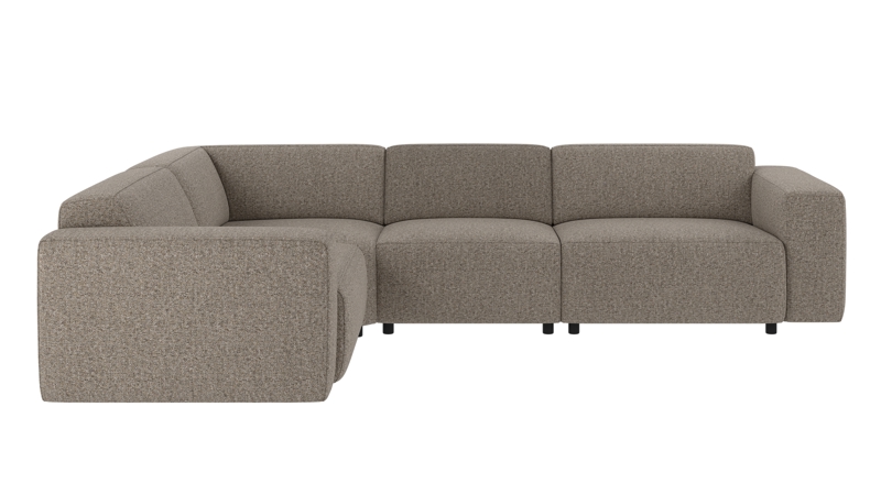 149806 b sb A Willard corner sofa 2+3-seater light brown fabric Oscar #13 (c3).