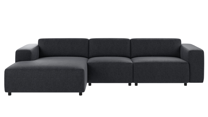 149505 b sb A Willard sofa 4-seater-chaise longue L dark blue fabric Robin #90 (c3).