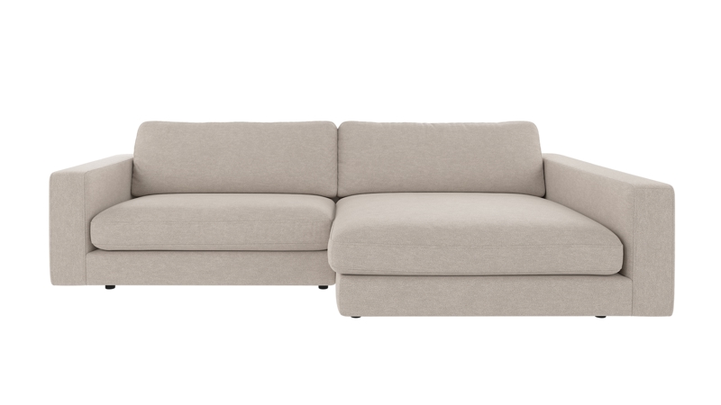 127886 b sb A Duncan sofa 3-seater-chaise longue R beige fabric Oscar #124 (c3).