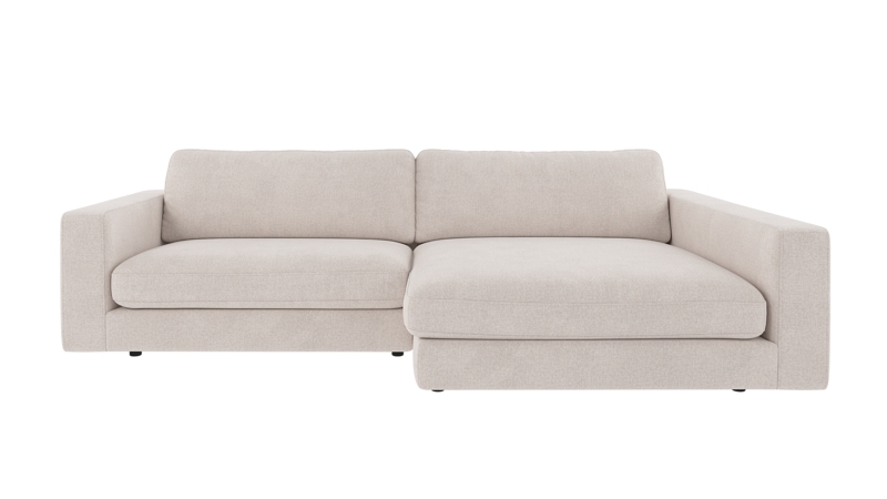 126836 b sb A Duncan sofa 3-seater-chaise longue R light beige fabric Brenda #22 (c1).