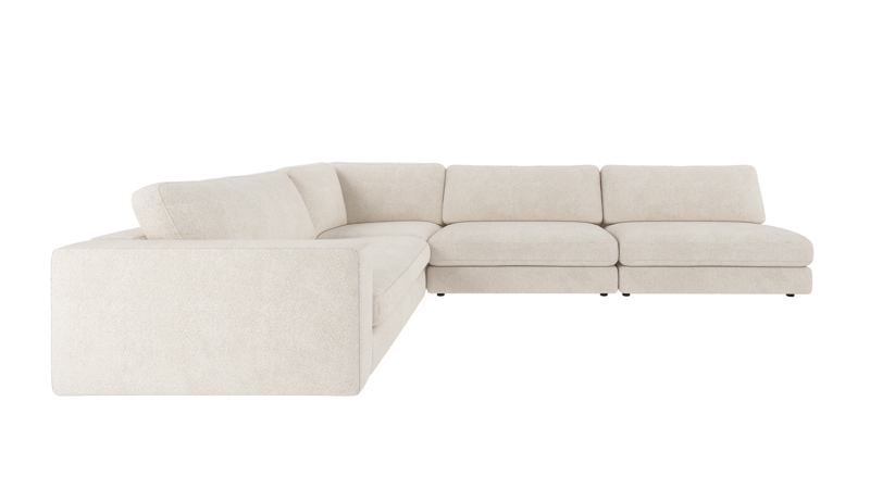 127594 b sb A Duncan corner sofa 2+3-seater open R Ivory fabric Anna #20 (c3).