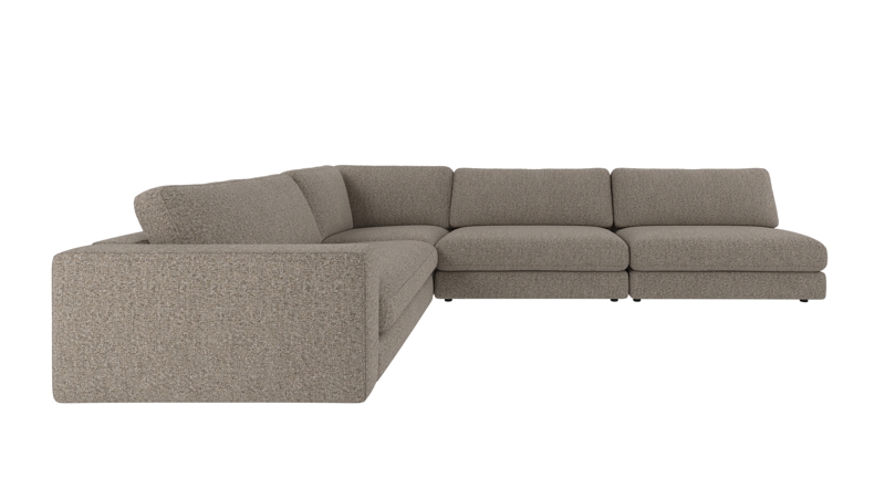 127934 b sb A Duncan corner sofa 2+3-seater open R light brown fabric Oscar #13 (c3).
