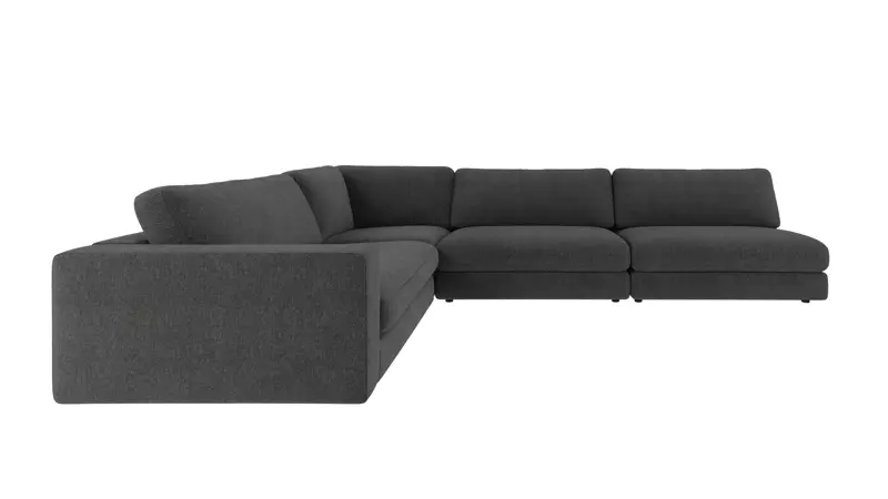 127034 b sb A Duncan corner sofa 2+3-seater open R dark grey fabric Max #169 (c2).