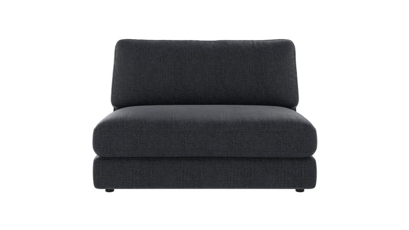 127421 b sb A Duncan 1,5 seat Middle sofa chair dark blue fabric Robin #90 (c3).