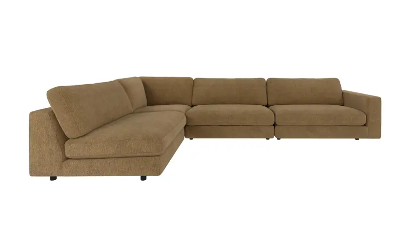 126953 b sb A Duncan corner sofa 2+3-seater open L yellow fabric Max #170 (c2).