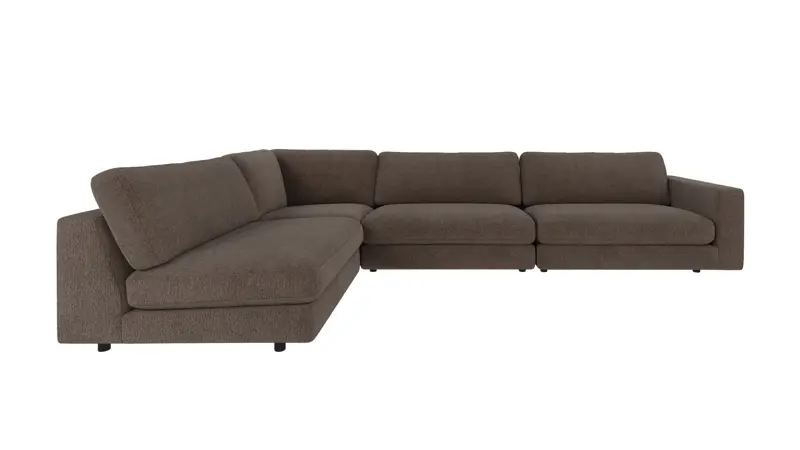 127013 b sb A Duncan corner sofa 2+3-seater open L brown-grey fabric Max #176 (c2).
