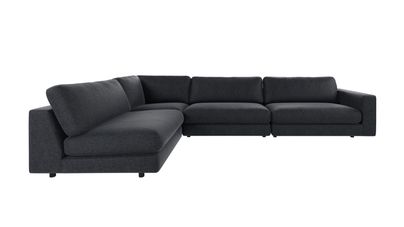 127433 b sb A Duncan corner sofa 2+3-seater open L dark blue fabric Robin #90 (c3).