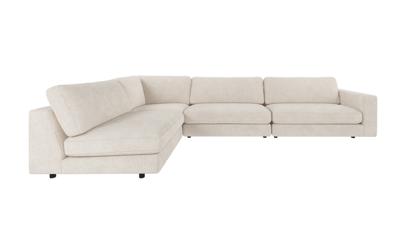 127593 b sb A Duncan corner sofa 2+3-seater open L ivory fabric Anna #20 (c3).