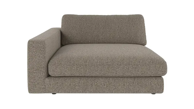 127922 b sb A Duncan 1,5 seater chaise longue L light brown fabric Oscar #13 (c3).